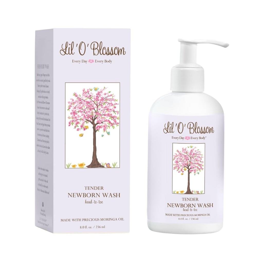 Lil 'O' Blossom Tender Newborn Wash - Superbly Gentle Head to Toe Cleanser 8 fl